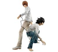 Qixiaan 2PCS Anime Luce Yagami Figura L Statua Action Figure In Piedi Postura 20CM PVC Modello Scrivania Del Computer Decorazione Della Collezione Regalo