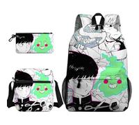 Qixiaan 3 zaini a tema anime Kageyama Shigeo Reigen Arataka per la scuola/astuccio/borsa a tracolla/borsa a tracolla con stampa 3D zaino per cancelleria organizer per ragazzi e ragazze, Tipo 8