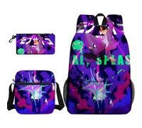 Qixiaan 3 zaini a tema anime Kageyama Shigeo Reigen Arataka per la scuola/astuccio/borsa a tracolla/borsa a tracolla con stampa 3D zaino per cancelleria organizer per ragazzi e ragazze, Tipo 9