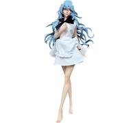 Qixiaan Ayanami Rei, figura di ragazza anime con abito da cameriera in vero tessuto e capelli lunghi e soffici in PVC, modello di cartone animato, decorazione da tavolo da collezione, 45 cm