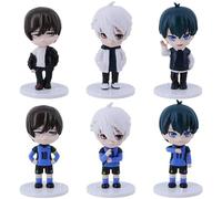 Qixiaan Isagi Yoichi/Rin Itoshi/Seishiro Nagi Figure Set Mini Figurine Manga Q Modello Anime Modello Piccolo Collezionabile Cake Topper Decorazione 10 CM