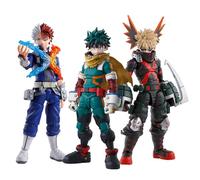 Qixiaan MHA - Statua super azione Midoriya Izuku/Bakugou Katsuki/Todoroki Shouto figure mobili parti di ricambio modello statua in PVC decorazione desktop regali 15 cm