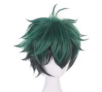 Qixiaan MHA - Uniforme per cosplay di Izuku Midoriya, set completo da combattimento per body con parrucca, comic-con, festa di Halloween