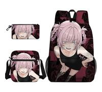 Qixiaan Nanakusa Nazuna - Set di 3 zaini per la scuola Yamori Ko, zaino kawaii, per adolescenti, ragazze, ragazzi, scuola media, resistente all'acqua, leggero, Tipo 2., 30x13x40cm, Set di zaini per la