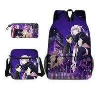 Qixiaan Nanakusa Nazuna - Set di 3 zaini per la scuola Yamori Ko, zaino kawaii, per adolescenti, ragazze, ragazzi, scuola media, resistente all'acqua, leggero, Tipo 4., 30x13x40cm, Set di zaini per la