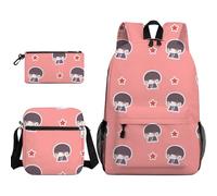 Qixiaan Zaino Mash Burnedead Anime Lemon Irvine Zaino Kawaii con stampa anime, set di articoli per il rientro a scuola, include zaino, astuccio per matite e borsa a tracolla, Tipologia 10., 30x13x40cm