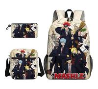 Qixiaan Zaino Mash Burnedead Anime Lemon Irvine Zaino Kawaii con stampa anime, set di articoli per il rientro a scuola, include zaino, astuccio per matite e borsa a tracolla, Type11., 30x13x40cm, Set
