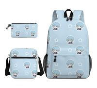 Qixiaan Zaino Mash Burnedead Anime Lemon Irvine Zaino Kawaii con stampa anime, set di articoli per il rientro a scuola, include zaino, astuccio per matite e borsa a tracolla, Tipo 4., 30x13x40cm, Set