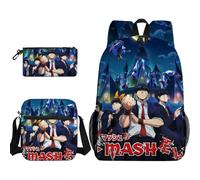 Qixiaan Zaino Mash Burnedead Anime Lemon Irvine Zaino Kawaii con stampa anime, set di articoli per il rientro a scuola, include zaino, astuccio per matite e borsa a tracolla, Tipologia 12., 30x13x40cm
