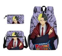 Qixiaan Zaino Mash Burnedead Anime Lemon Irvine Zaino Kawaii con stampa anime, set di articoli per il rientro a scuola, include zaino, astuccio per matite e borsa a tracolla, Tipo 5., 30x13x40cm, Set
