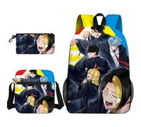 Qixiaan Zaino Mash Burnedead Anime Lemon Irvine Zaino Kawaii con stampa anime, set di articoli per il rientro a scuola, include zaino, astuccio per matite e borsa a tracolla, Tipologia 13., 30x13x40cm