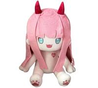 Qixiaan Zero Two Plush Figure 02 - Set di peluche rosa con mini cuscino imbottito in cotone PP super morbido per fan degli anime