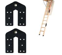 QIXIN 2 cerniere per scale per soffitta a scomparsa, parti per scale sottotetto, adatte per ripristinare vecchie scale per loft, scala fai da te (nero)