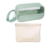 QIXNBL 1 Pezzo di Borsa da Toilette Impermeabile E 1 Pezzo di Borsa Elastica per Il Trucco, Borsa da Viaggio Portatile, Borsa Cosmetica E Borsa da Toilette, Adatta per Viaggi d'Affari E Viaggi.