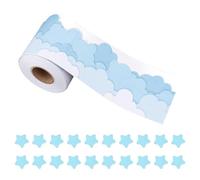 QIXNBL 1 Rotolo di Cielo Blu E Nuvole Bianche Adesivi, 20 Pezzi di Piastrelle Stella Blu, Bacheca Bordo Decorazione Adesivi, Piastrelle Lavagna, Aula Decorazione Forniture.