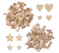 QIXNBL 400 Pezzi di Decorazione in Legno, Amore A Forma di Stella A Cinque Punte, Trucioli di Legno Decorazione del Desktop, Adatto per La Decorazione di Cerimonia Nuziale, Fatto A Mano.