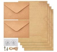 Qixuer 1 Set di Buste Vintage, Stampabili Fogli Carta di Lettere Vintage Set di Cancelleria Vintage Buste di Cancelleria Vintage set di Scrittura Fogli Carta da Lettera Antica per Scrivere