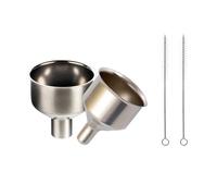 Qixuer 2 Pezzi Imbuto, 3,9/4,8 cm Piccolo Cucina Imbuto in Acciaio inox con 2 Manico Lungo Spazzola di Pulizia per Oli di Cottura Liquidi Marmellata, Vino Pentole di Liquidi, Cosmetici
