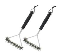 Qixuer 2 spazzole per barbecue, 12 pollici/30 cm, in acciaio inox, triangolari a 360°, spazzola per la pulizia della griglia a gas e a carbonella