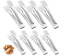 Qixuer 8 Pezzi Pinze da Cucina in Acciaio Inox,Pinza per Torta Pinza da Portata Resistente al Calore Pinze da Barbecue Pinza da Cucina per Barbecue Cottura Insalata Grigliare Servire (2 Taglie)