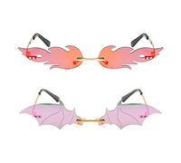 Qixuer Occhiali da Sole Fiamma, Occhiali Fiamma Senza Montatura Occhiali Da Sole Fiamma Moda Trend Festa Occhiali Occhiali da Sole Donna Unisex Occhiali da Sole Wave Narrow Accessori Occhiali da Sole