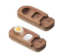 Qixuer Set di 2 portauovo in legno, 15,3 x 6,5 x 2,5 cm