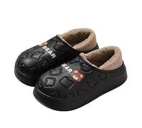 QIXUJAK Morbido Inverno Caldo Peluche Pantofole da Donna Leggings Foderati Pantofole Istantanee Foderate (nero,36)