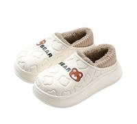 QIXUJAK Morbido Inverno Caldo Peluche Pantofole da Donna Leggings Foderati Pantofole Istantanee Foderate (Bianco,40)