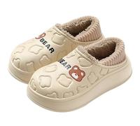 QIXUJAK Morbido Inverno Caldo Peluche Pantofole da Donna Leggings Foderati Pantofole Istantanee Foderate (Caffè leggero,37)