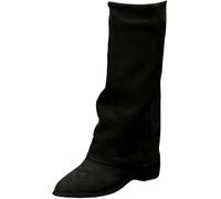 QIXUJAK Stivali al Ginocchio Stile Scorrevole Top Punta Lunga Abito Autunnale per le Donne (nero,37)