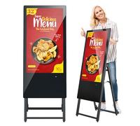 QIXZOCV Esposizione a 32 pollici del contrassegno di Digital, chiosco LCD portatile di Digital, manifesto dell'esposizione di pubblicità, chiosco di Android con il lettore multimediale automatico