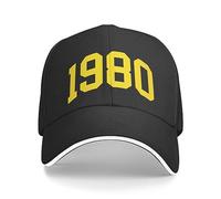 QIYAEUA Berretto da Baseball Nato nel 1980 Berretto da Baseball Outdoor Donne Uomo Regolabile Cappello da papà Primavera