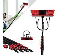 QIYFOZ Asta per la Pulizia delle finestre Estensibile con Spazzola telescopica alimentata ad Acqua da 18 Piedi, detergente Extra Lungo per tetti di verande, fotovoltaici e Fines