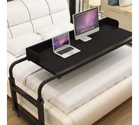 QIYFOZ Carrello per Computer, comodini sopra Il Letto con Ruote, Tavolo ospedaliero sopra Il Letto, Altezza Regolabile e portabicchieri Laterale, Soggiorno Matrimoniale (Colore