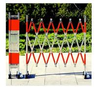 QIYFOZ Expandable Metal Barricade with Wheels, Industrial Traffic Barrier, Folding Security Gate, Retractable Fence for Outdoor Zones, Portable Crowd Control Solution