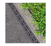 QIYFOZ Kit di drenaggio per Trincea in Acciaio Inossidabile - Sistema di drenaggio a Canale Poco Profondo per Esterni, Patio, vialetto, Bagno e Cucina con Griglie fognarie Comme
