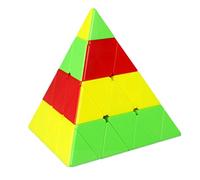 QiYi Master Pyraminx - Cubo a forma di piramide senza adesivi, 4 x 4 x 4, con colori vivaci, girevole e design durevole, cubo magico avanzato per bambini e adulti