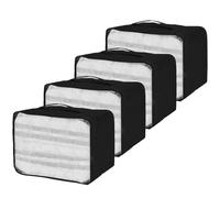 QiYiCAT Organizer per valigie da 20 l, 4 pezzi, 40 x 20 x 25 cm, 4 pezzi, grandi cubi della stessa dimensione, adatto per viaggi in famiglia e per la conservazione a casa (nero, 20 l, 4 pezzi)