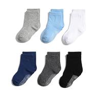 QIYIENDIAN 6 paia di calzini caldi e accoglienti antiscivolo con impugnature per neonati e bambini（1-3 anni，2-A Sei colori）