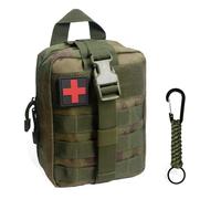 QIYUANT Borsa di Primo Soccorso Molle Tactical, Smontabile EMT Borsa con Moschettone Marsupio Emergenza Sacchetto Medica Auto Casa Escursionismo Alpinismo Campeggio Sportiv All'aperto Rovine Verdi