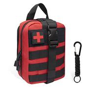 QIYUANT Borsa di Primo Soccorso Molle Tactical, Smontabile EMT Borsa con Moschettone Marsupio Emergenza Sacchetto Medica per Auto Casa Escursionismo Alpinismo Campeggio Sportiv All'aperto Rosso