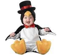 QIYUANT Costume Pinguino Bambini Costumi Travestimento Carnevale Halloween Dolcetto o scherzetto Festa Cosplay Fotografia Zip Tutina in Pile con Foderato 0-3 Anni 80 (6-12 Mesi)