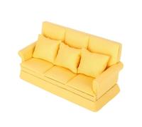 QIYUDUOLA Camera da letto Divano a tre posti Mobili in miniatura Modello Case delle bambole Accessori Gioco di ruolo Arredi Divano luminoso