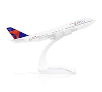 QIYUMOKE 1/400 Delta Air Lines 747 modello di aereo in metallo pressofuso Kit modello con supporto (6 pollici) Boeing 747 Modello di aereo di linea per gli amanti dell'aviazione regalo