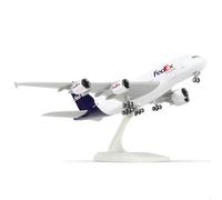 QIYUMOKE Aereo modello 1/240 A380 per FedEx per Airbus A380 modello aereo con supporto (12 "-L) Kit modello precostruito per adulti -Regali creativi per aviazione, esposizione da tavolo collezione
