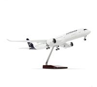 QIYUMOKE Grande modella in metallo pressofuso 1/144 A350 45,7 cm per Lufthansa Airbus A350 con supporto Sky Jumbo Airliner - Espositore - Kit di modellismo da collezione come regalo