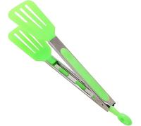 Qiyuting Pinze in silicone utensili da cucina utensili da cucina, pinze antiaderenti, utensili con manico in acciaio inossidabile, pinze da cucina per pizza, pane, bistecca (colore: verde)
