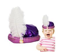 Qizeroty Cappello Bambini,Fascia per la testa degli uomini sultano - Con piume e paillettes di perle Design Sultan Head Wrap Turbante Aspetto lucido per il teatro