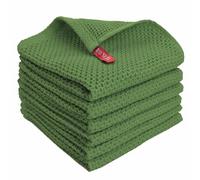 QIZLDBGF Dish Towels Pure Cotton Waffle Kitchen Square Towels (10 pieces) - Olive Green