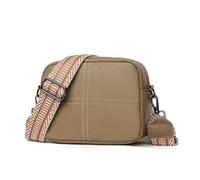 QIZLDBGF Elegant Compact Phone Crossbody Purse for Women, Genuine Leather Shoulder Bag, Lightweight Small Handbag for Ladies(Khaki)